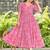 Women pink all-over paisley print rayon fit & flare maxi dress