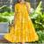 Women yellow all-over floral print rayon fit & flare maxi dress