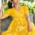 Women yellow all-over floral print rayon fit & flare maxi dress