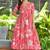 Women pink all-over floral print rayon fit & flare maxi dress