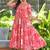 Women pink all-over floral print rayon fit & flare maxi dress
