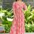Women pink all-over floral print rayon fit & flare maxi dress