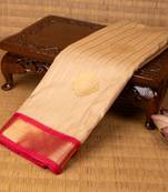 Off white and pink semi silk saree