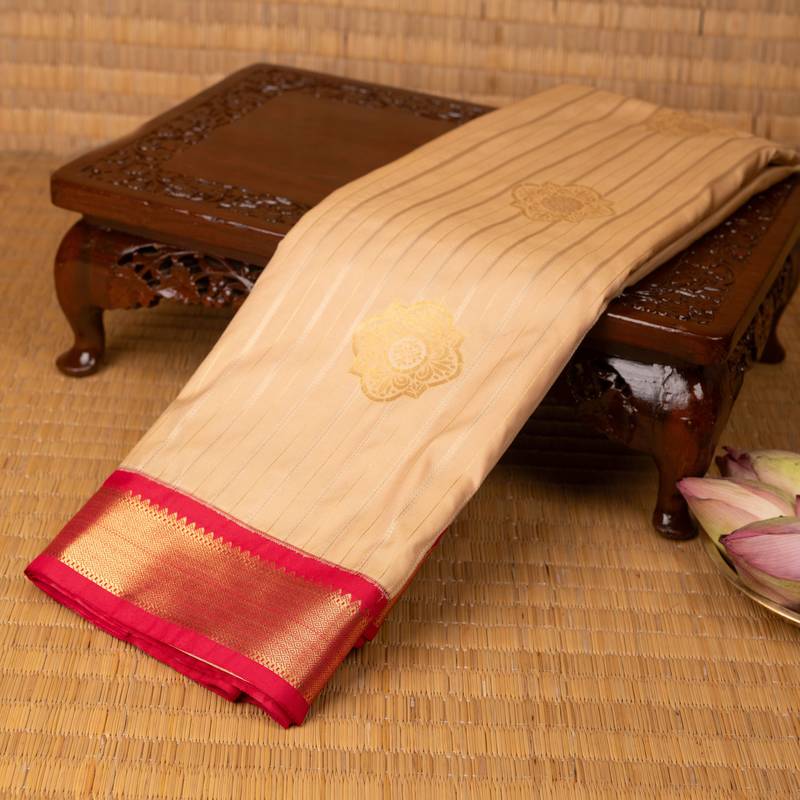 Off white and pink semi silk saree