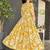 Women yellow all-over floral print rayon fit & flare maxi dress