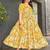 Women yellow all-over floral print rayon fit & flare maxi dress