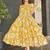 Women yellow all-over floral print rayon fit & flare maxi dress
