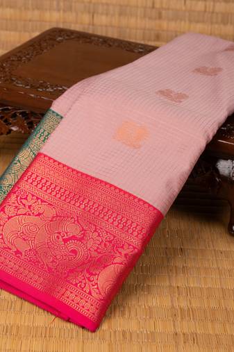 Powerpuff pink and rani pink semi silk saree