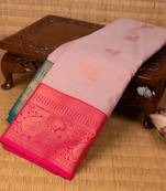 Powerpuff pink and rani pink semi silk saree