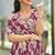 Women purple all-over floral print rayon fit & flare maxi dress