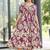 Women purple all-over floral print rayon fit & flare maxi dress