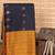Deep navy blue and mustard semi silk saree