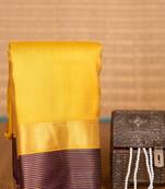 School bus yellow and purple soft silk saree