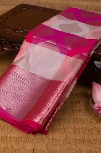 Pink and rani pink soft silk saree