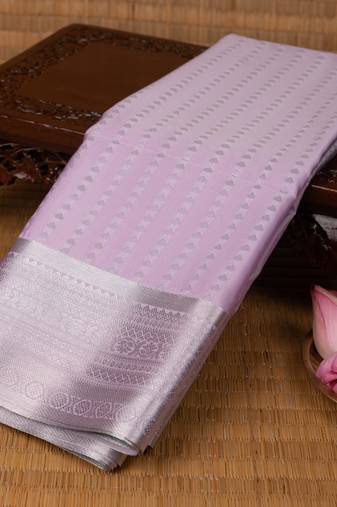 Lilac lavender and teal green soft silk saree