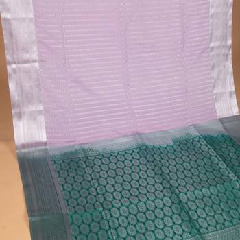 Lilac lavender and teal green soft silk saree 2