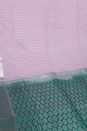 Lilac lavender and teal green soft silk saree with blouse
