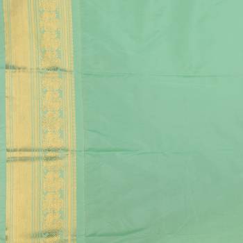 Dark red and pastel green semi silk saree 3