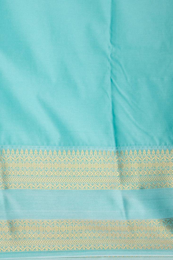 Violet and pastel green retta patta border semi silk saree