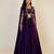 purple embroidered crepe lehenga set