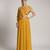 yellow embroidered crepe lehenga set