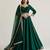 green embroidered silk lehenga set