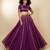 purple embroidered organza lehenga set