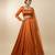orange embroidered organza lehenga set