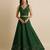 green embroidered silk lehenga set
