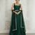 green embroidered silk lehenga set