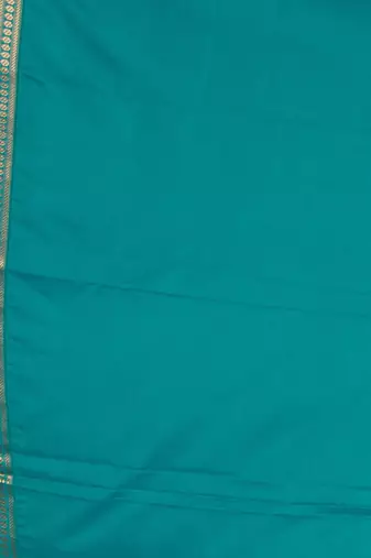 Maroon and teal green soft silk saree with blouse