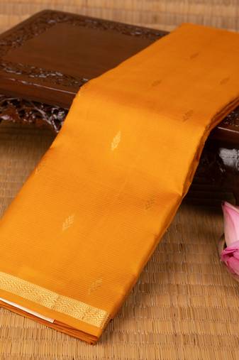 Turmeric yellow pure silk saree