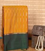 Mustard and basil green semi silk saree