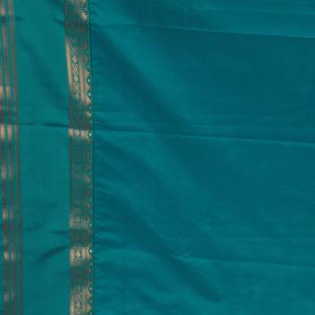 Hot pink and teal green soft silk saree 3