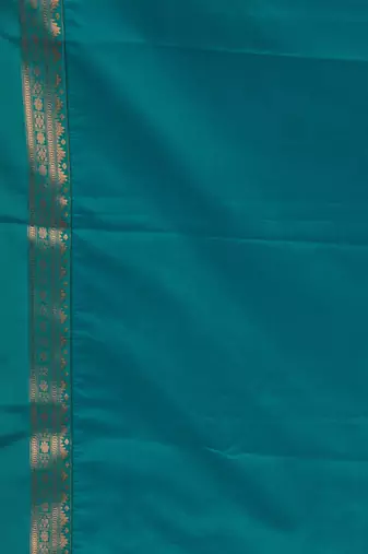 Hot pink and teal green soft silk saree with blouse