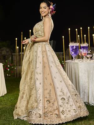 Champagne Gold Designer Lehenga 1