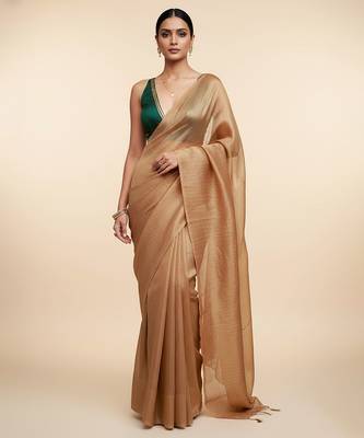 Gold tissue saree 1