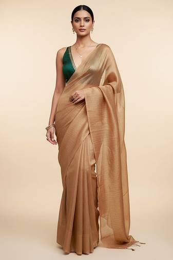 Gold tissue saree