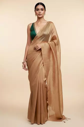 Gold tissue saree