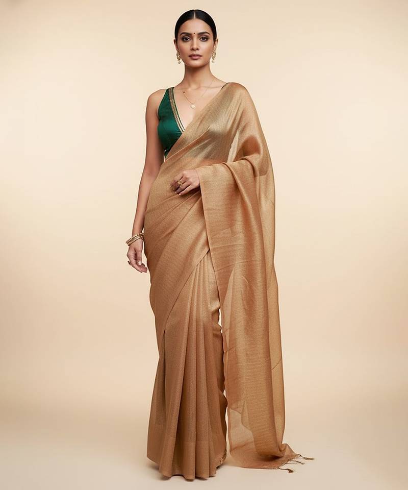 Gold tissue saree