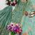 Sage green floral sharara ensemble