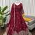 Maroon silk blend anarkali set