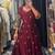 Maroon silk blend anarkali set