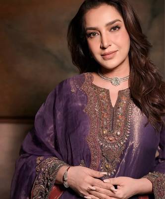 lavender metallic organza blend sharara set 2