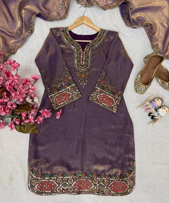 lavender metallic organza blend sharara set 4