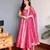 Fuchsia pink banarasi gown set