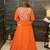 Tangerine floral embroidered georgette anarkali set