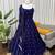 Midnight navy strappy anarkali gown
