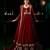 Red heavy-work georgette festive gown