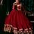 Red heavy-work georgette festive gown